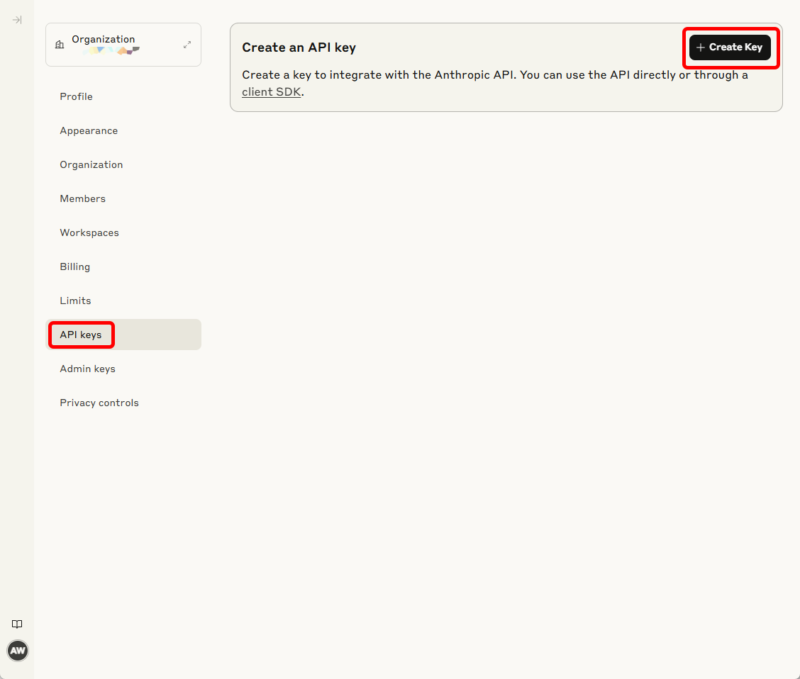 Create API Key