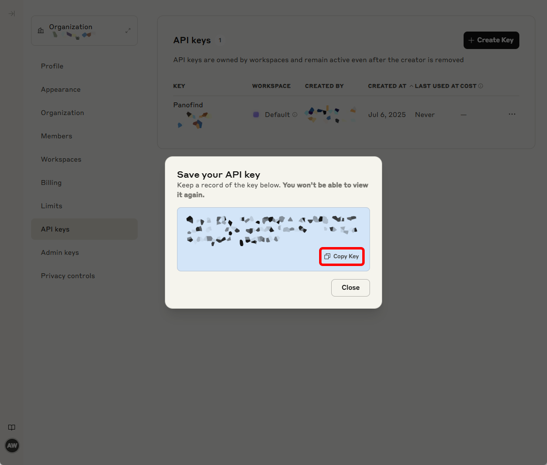 Create API Key