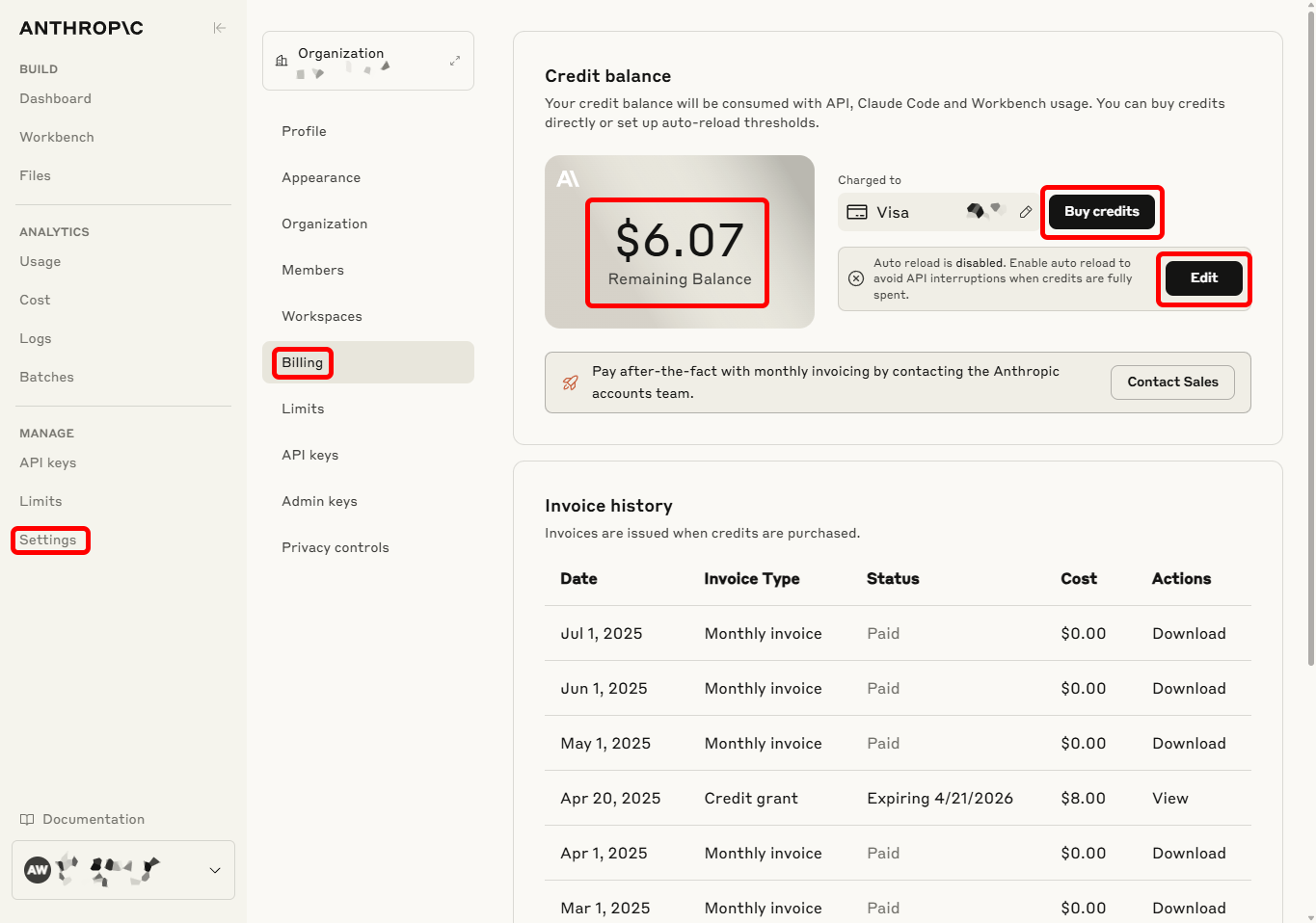Credit Balance