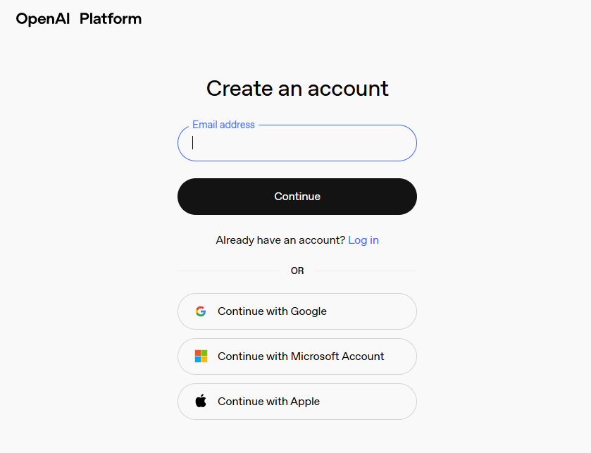 OpenAI – Sign-up